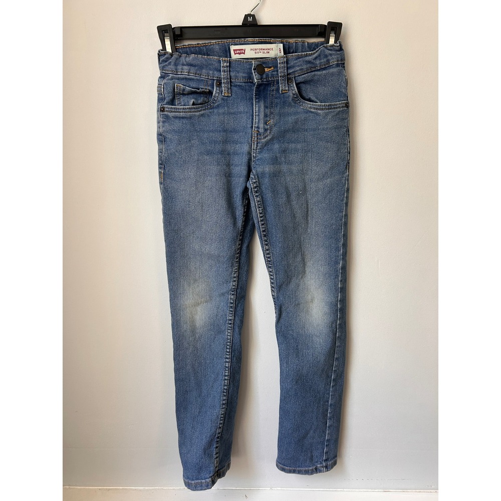 Levis 511 Slim Performance Jeans Kids Size 8 Reg Medium Wash Adjustable Waist